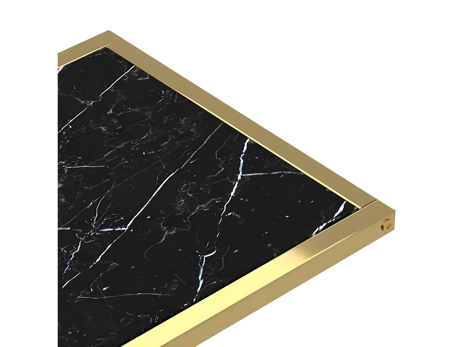 Table d'appoint ordinateur Marbre noir 50x35x65 cm Verre trempé