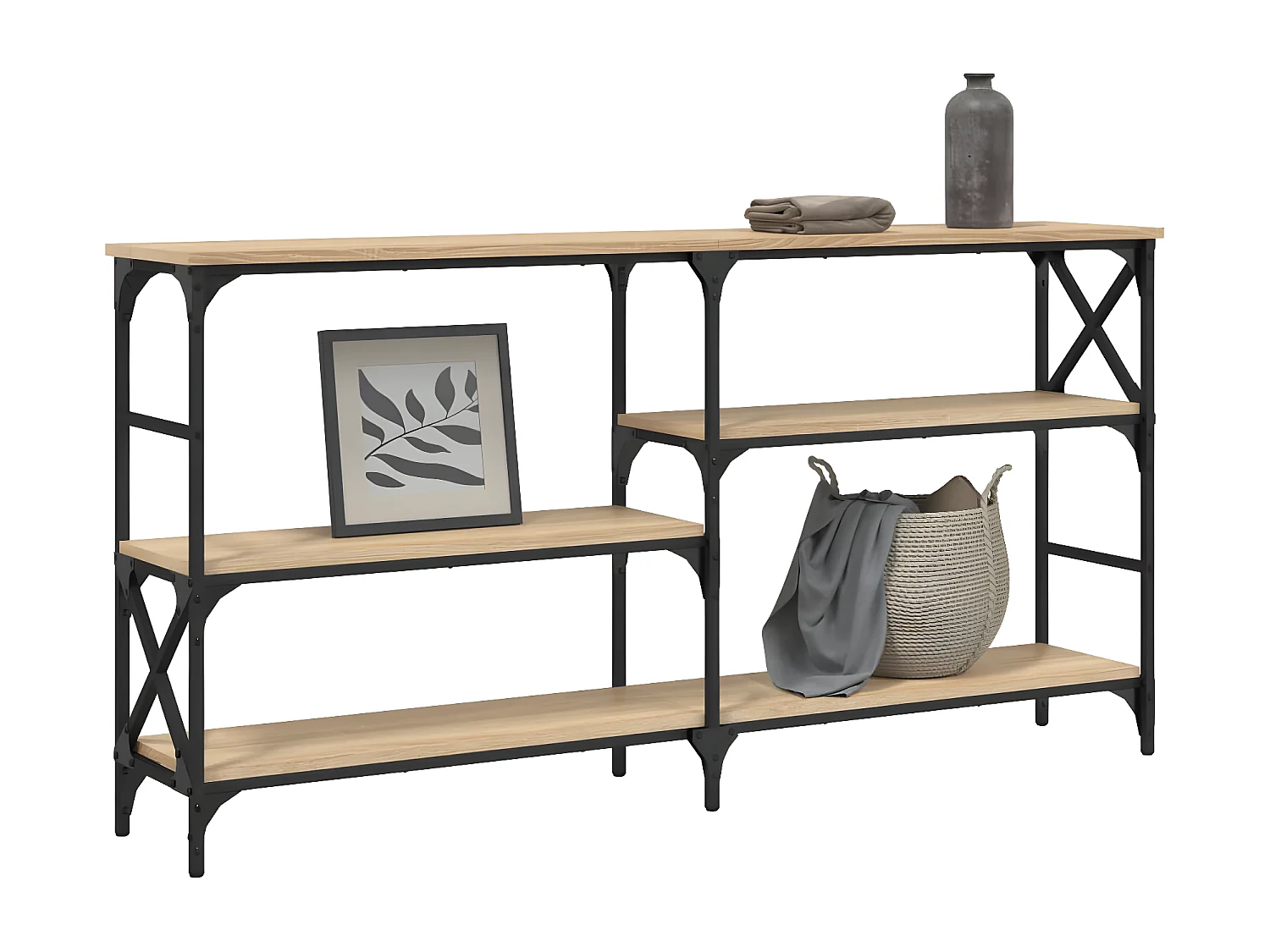 Table console chêne sonoma 150x29x76,5 cm bois d'ingénierie