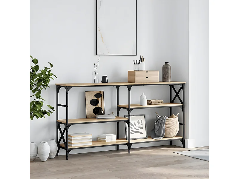 Table console chêne sonoma 150x29x76,5 cm bois d'ingénierie