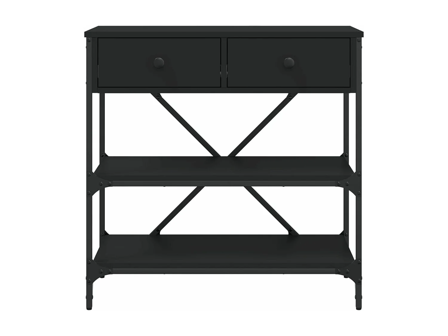 Table console noir 75x34,5x75 cm bois d'ingénierie