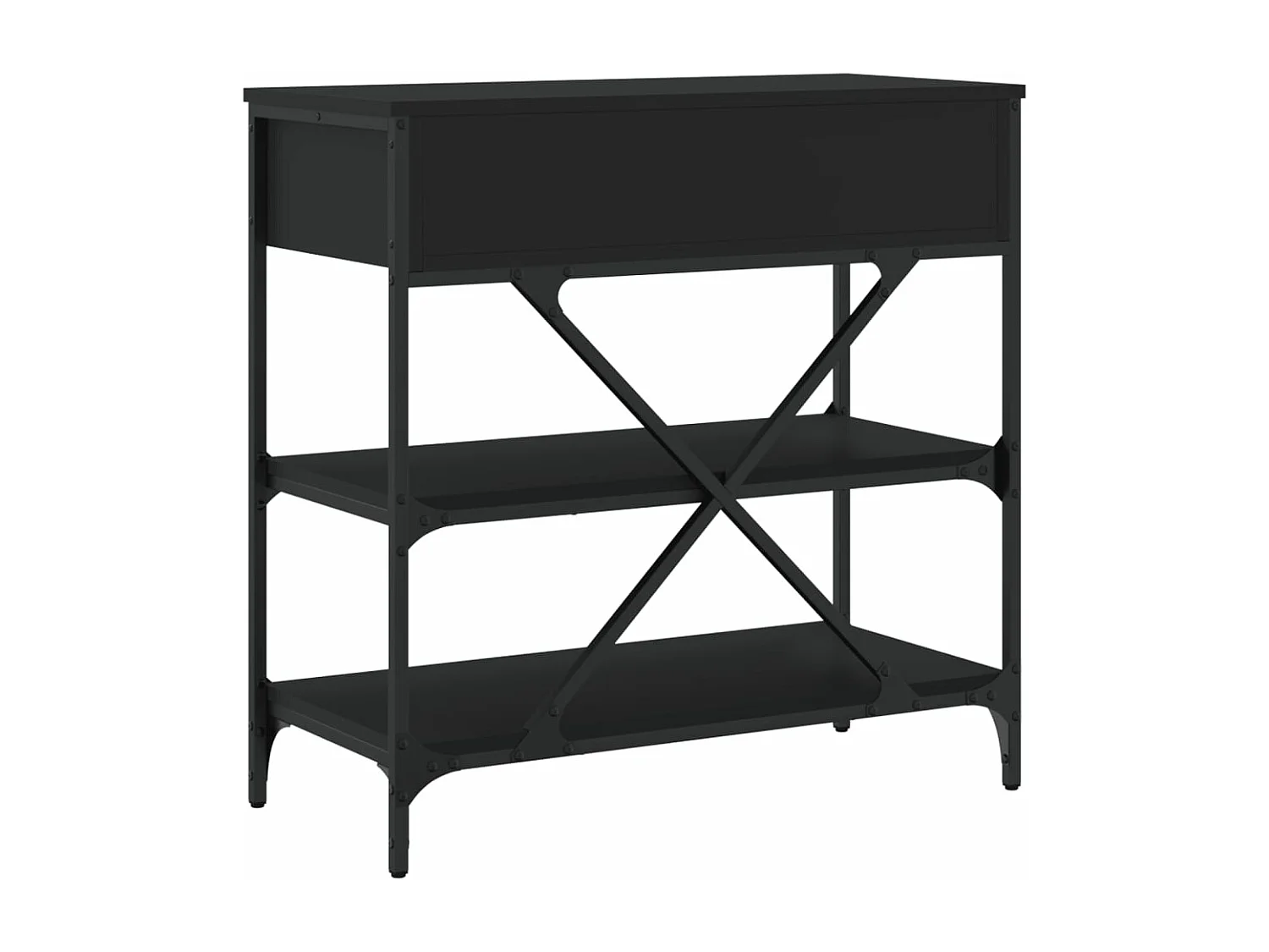 Table console noir 75x34,5x75 cm bois d'ingénierie