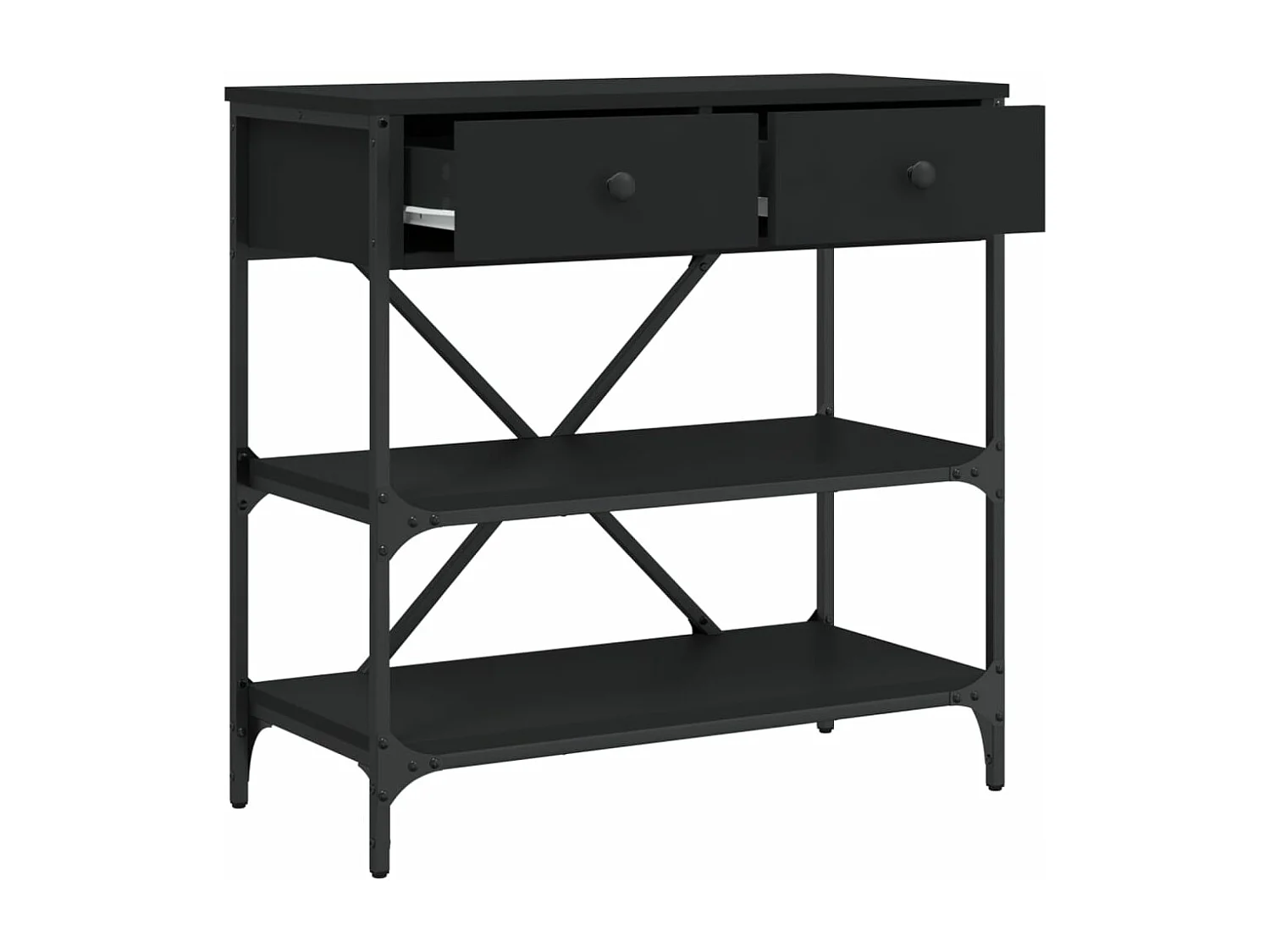 Table console noir 75x34,5x75 cm bois d'ingénierie