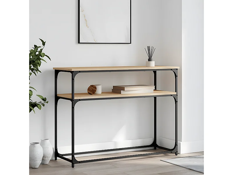 Table console chêne sonoma 100x35,5x75 cm bois d'ingénierie