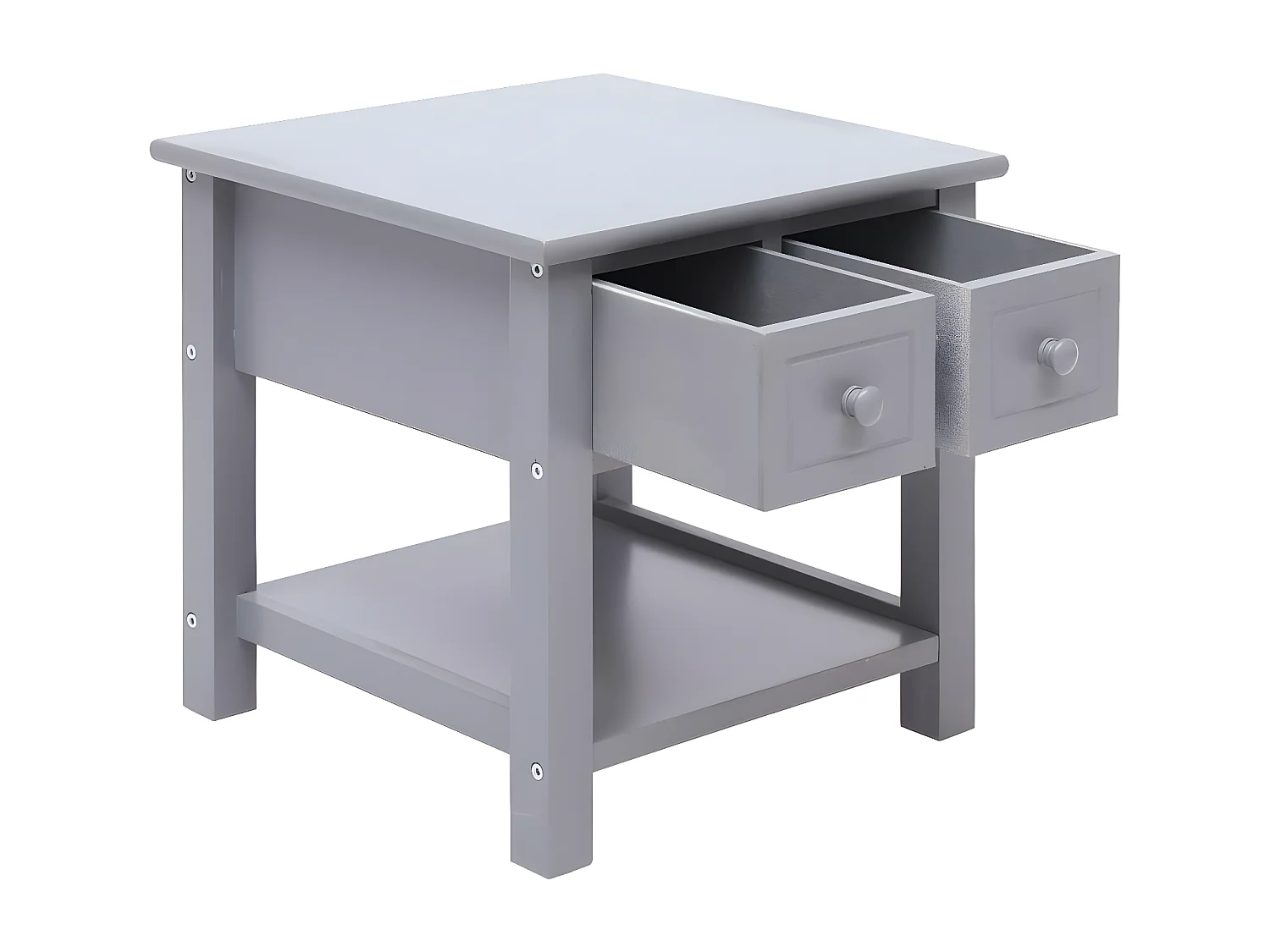 Table d'appoint Gris 40x40x40 cm Bois de Paulownia