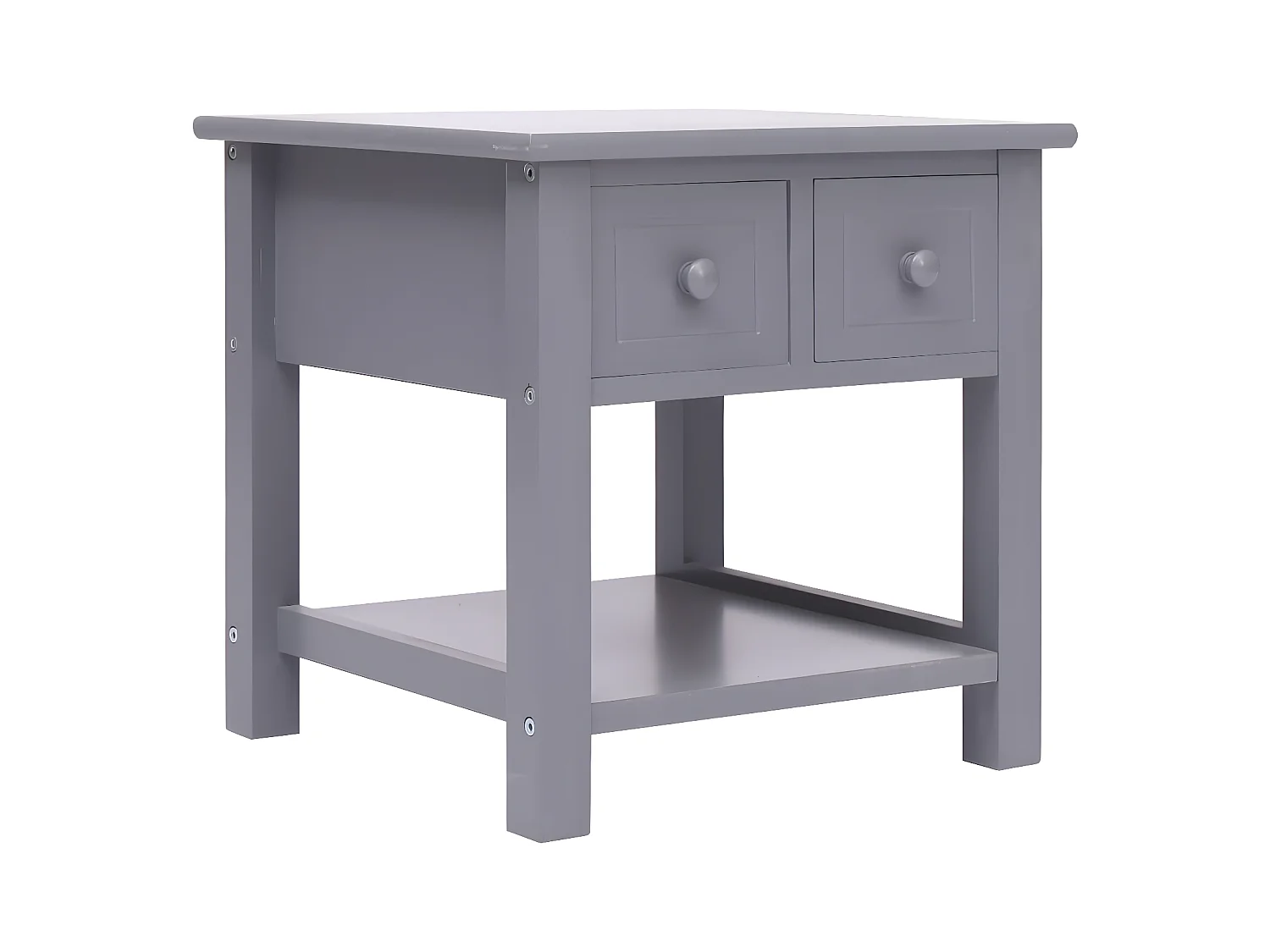 Table d'appoint Gris 40x40x40 cm Bois de Paulownia