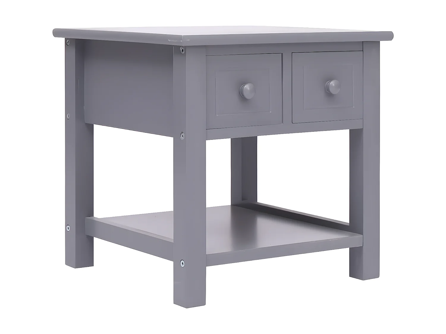 Table d'appoint Gris 40x40x40 cm Bois de Paulownia