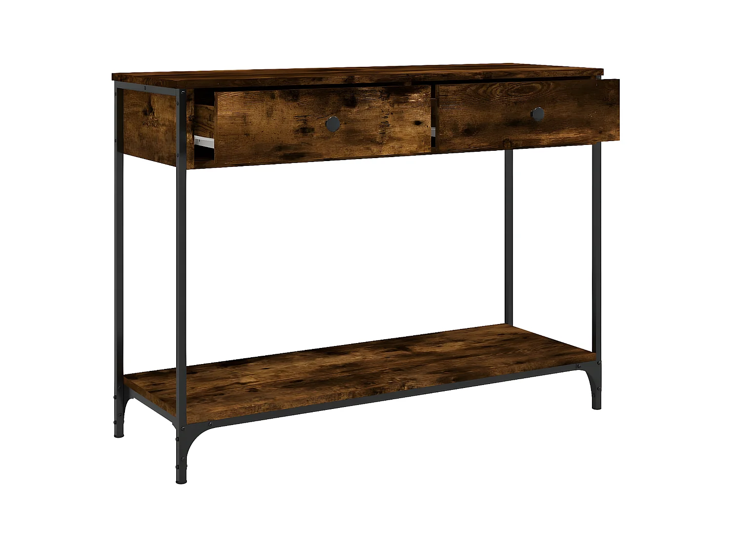 Table console chêne fumé 100x34,5x75 cm bois d'ingénierie