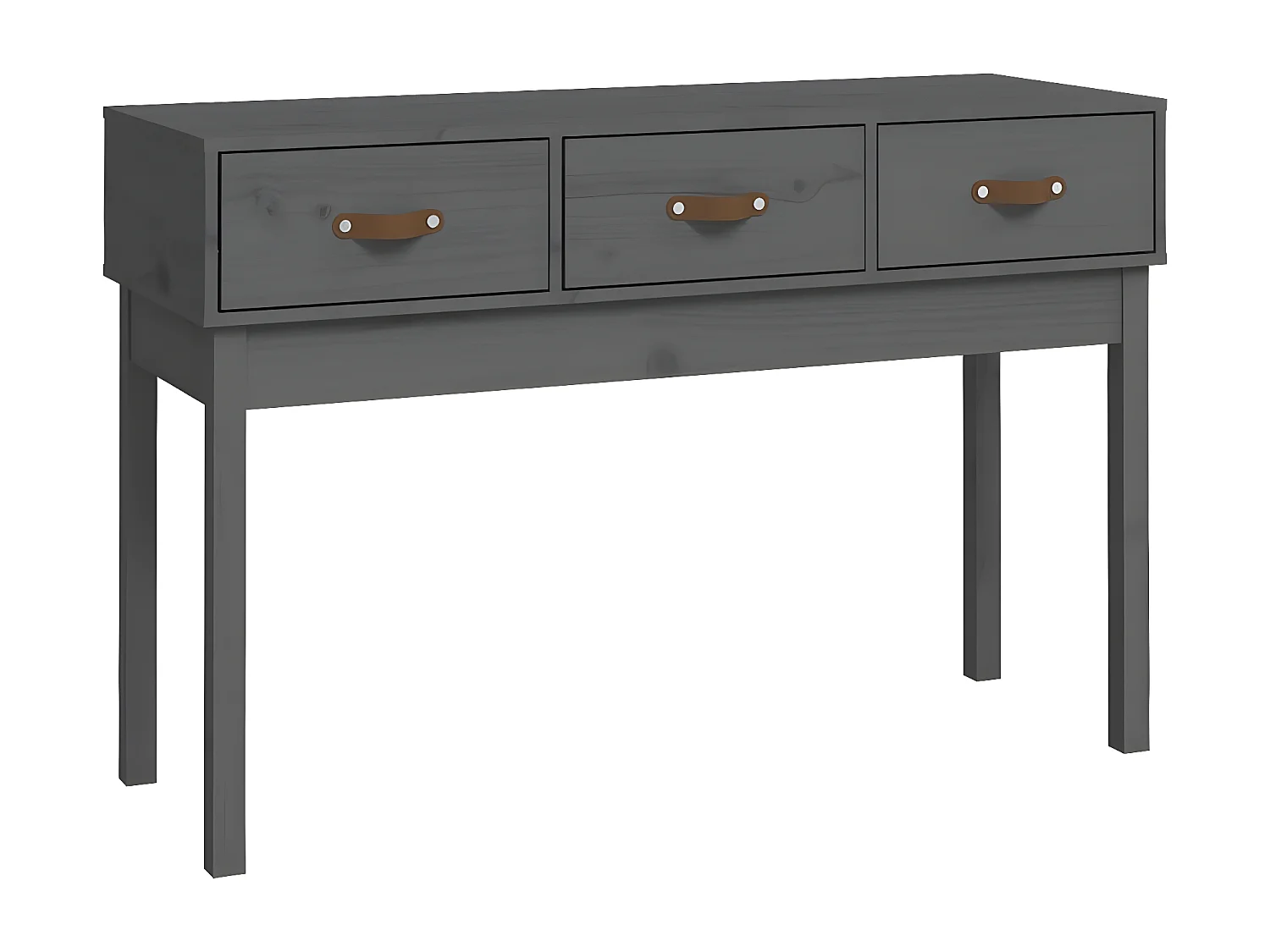 Table console Gris 114x40x75 cm Bois massif de pin