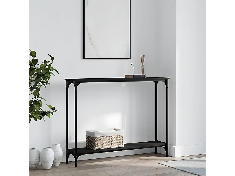 Mesa consola 100x22,5x75 cm derivados de madeira preto