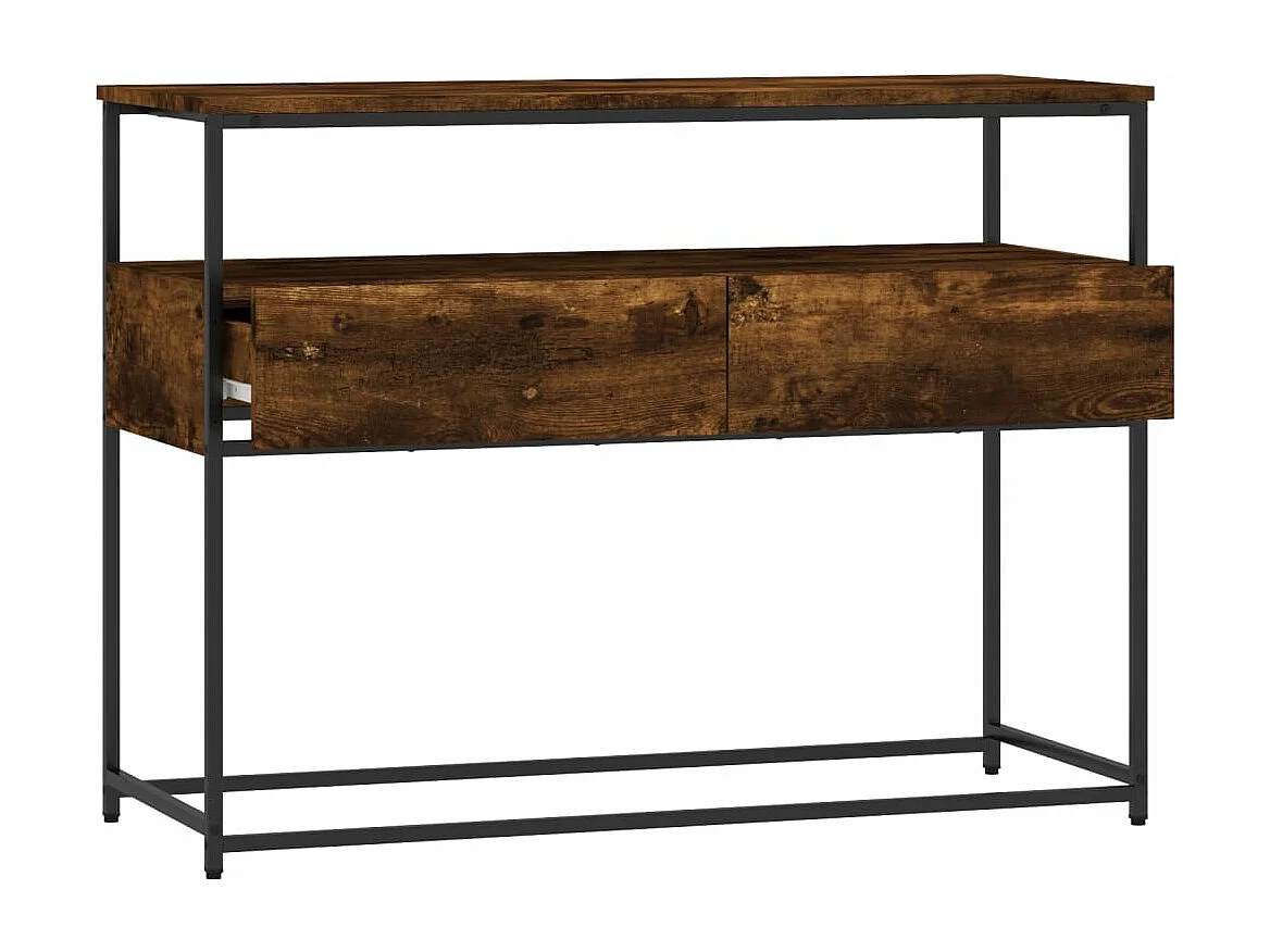 Table console chêne fumé 100x40x75 cm bois d'ingénierie