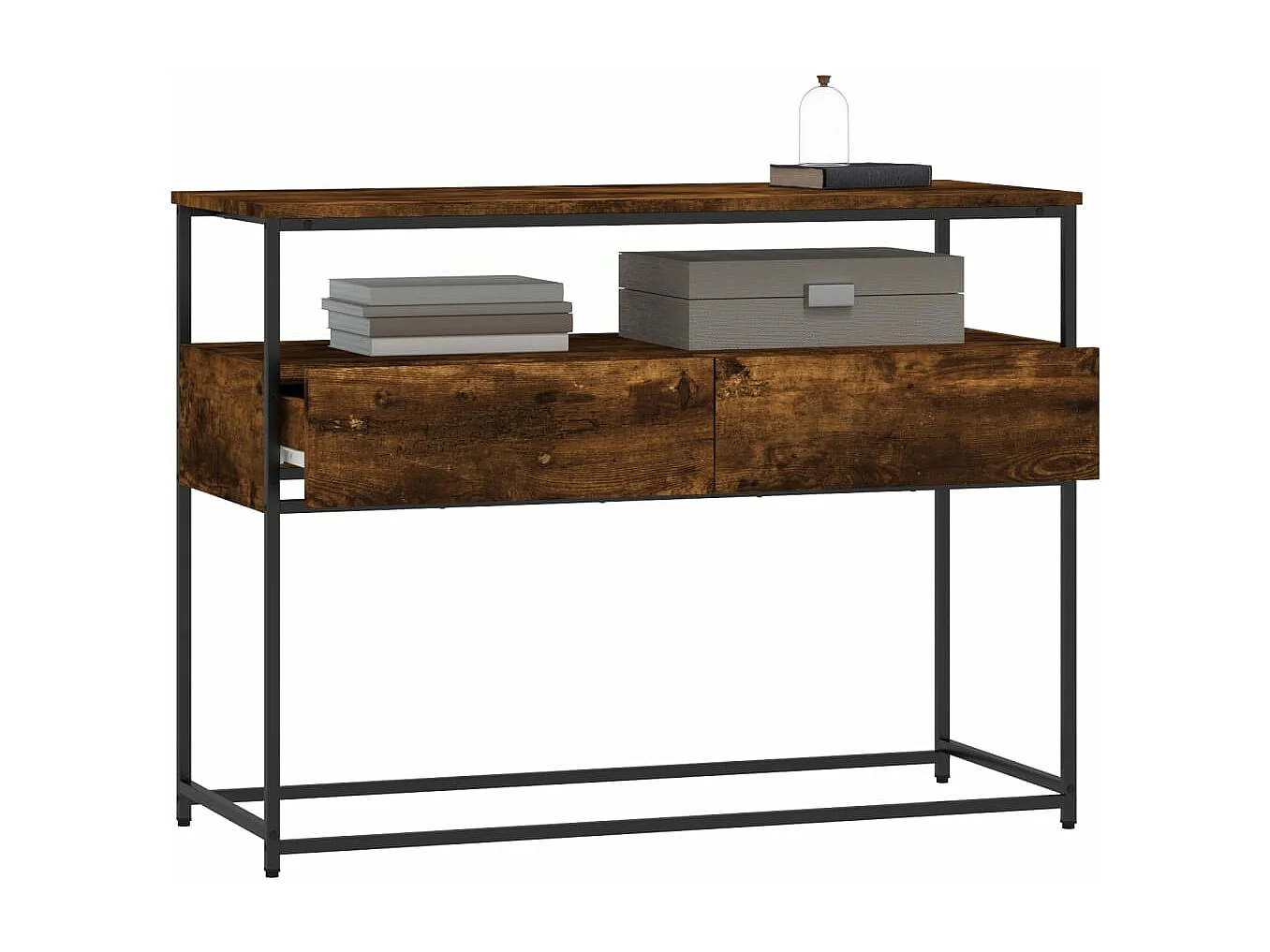 Mesa consola madera de ingeniería roble ahumado 100x40x75 cm