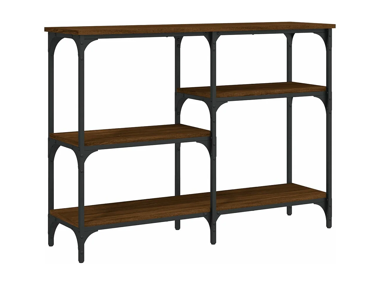 Table console chêne marron 102x29x75 cm bois d'ingénierie