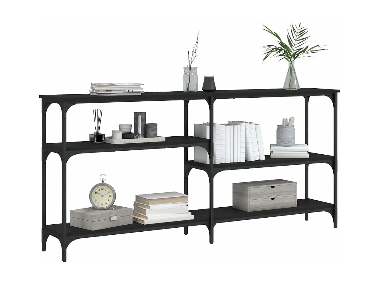 Table console noir 160x29x75 cm Bois d'ingénierie