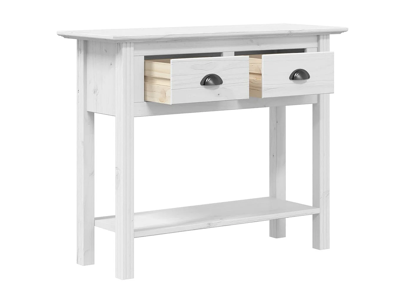Table console BODO blanc 90x34,5x73 cm bois de pin massif