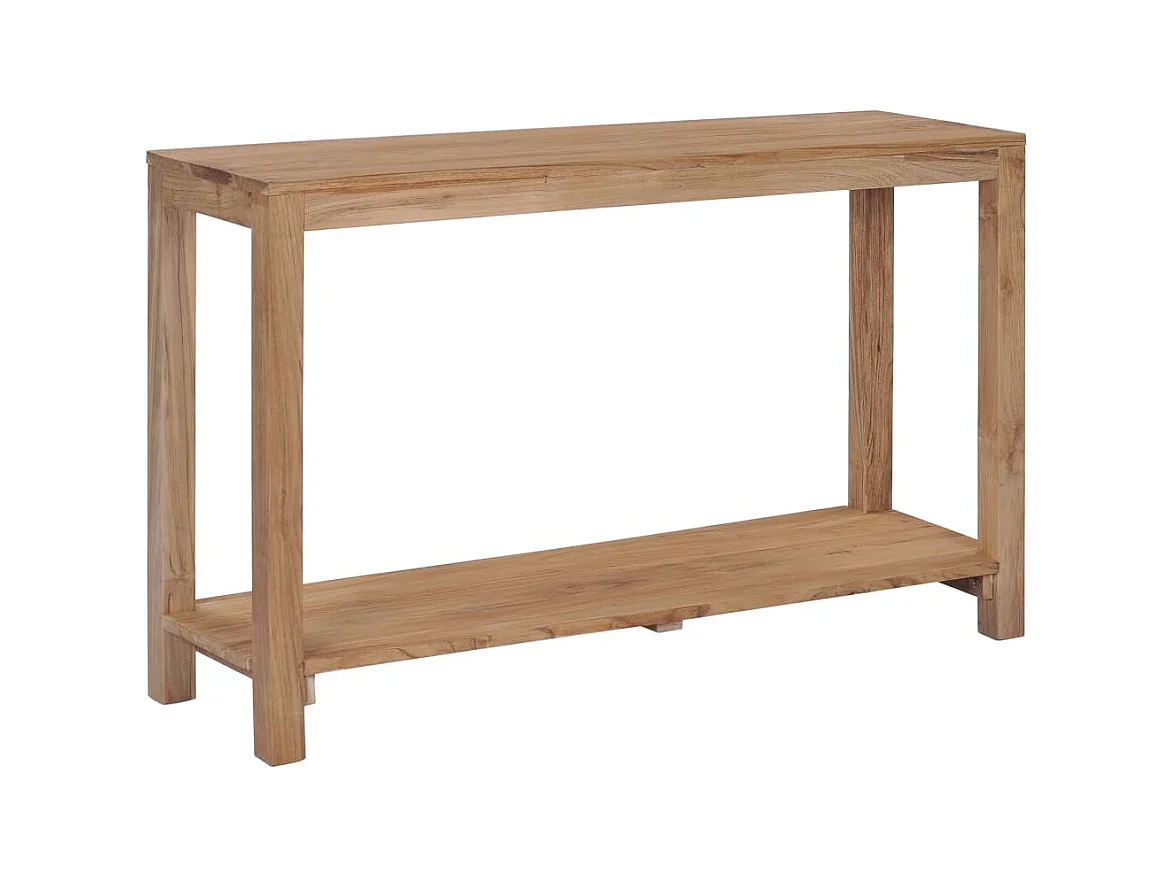 Mesa consola de madera maciza de teca 120x35x75 cm