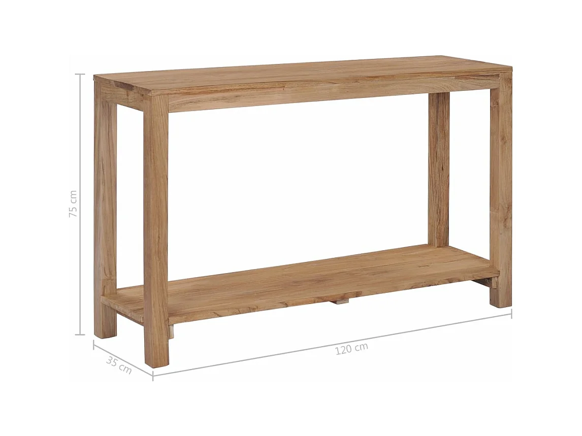 Table console 120 x 35 x 75 cm Bois de teck massif