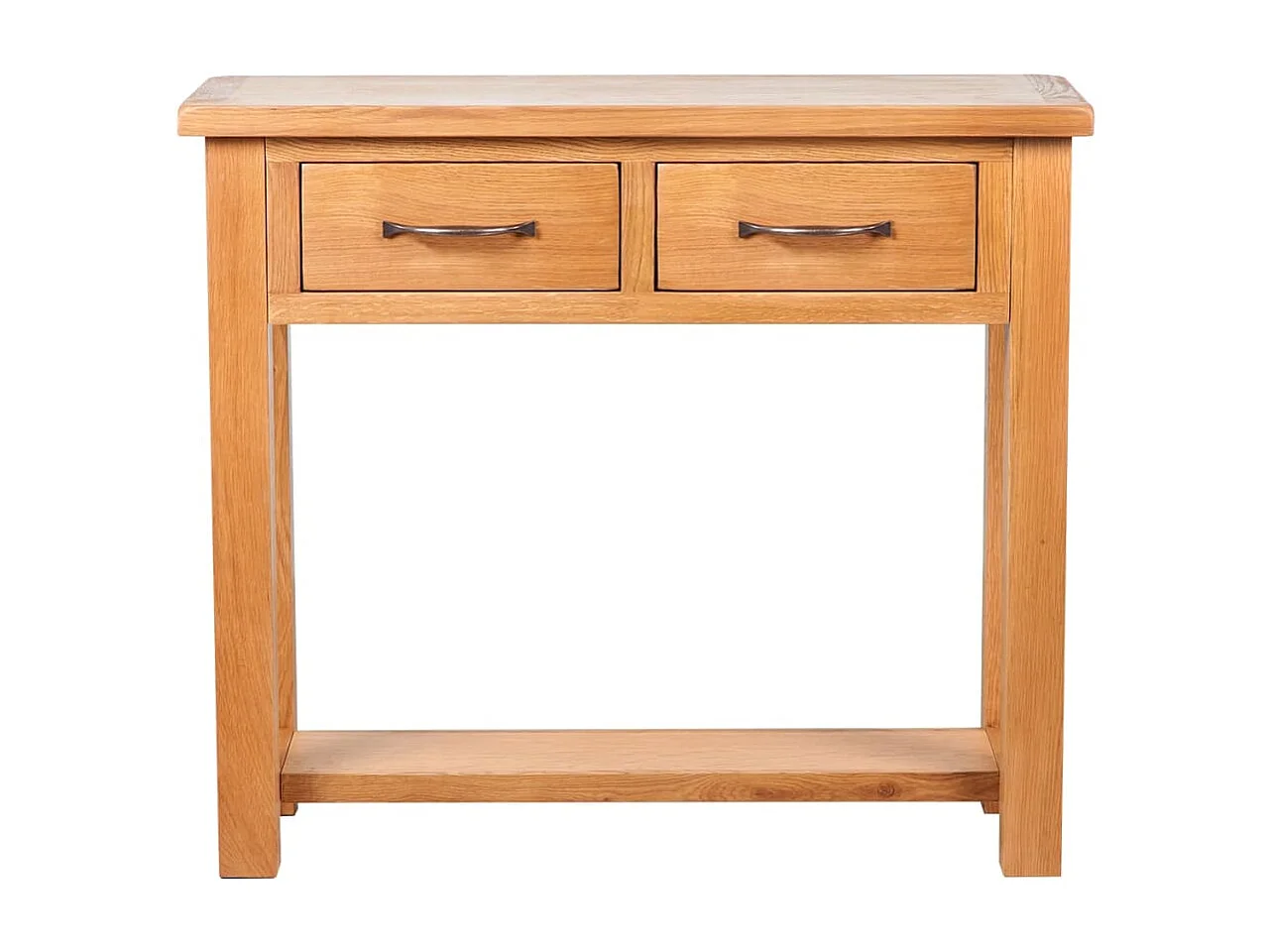 Table console avec 2 tiroirs 83x30x73 cm Bois de chêne massif