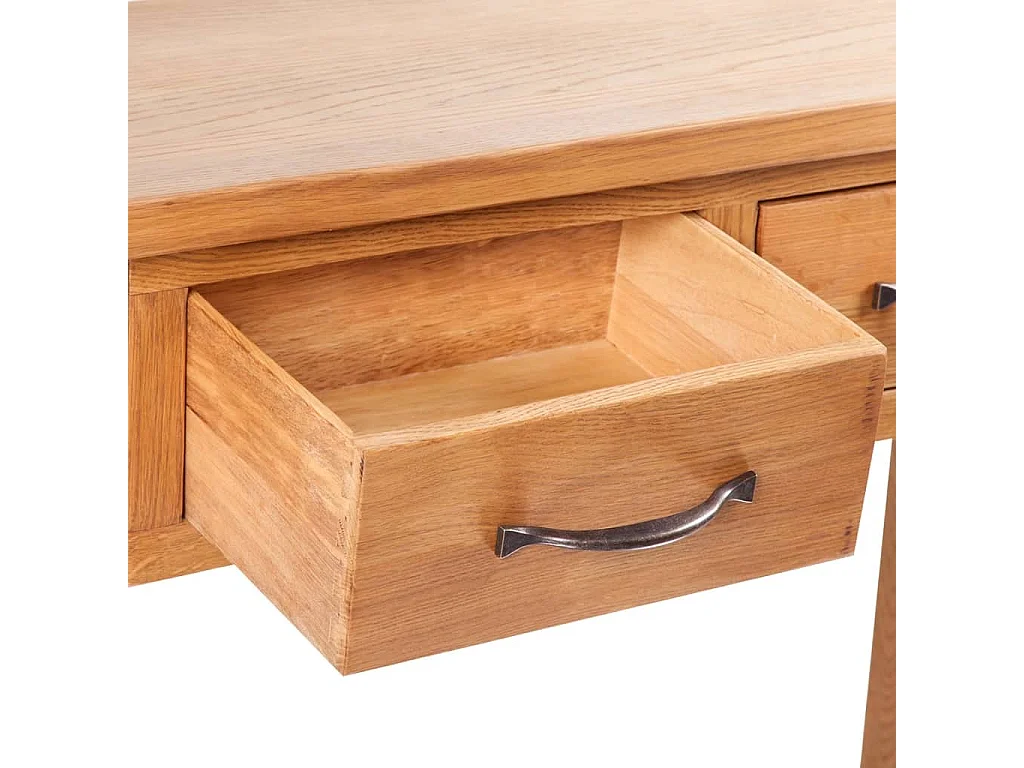 Table console avec 2 tiroirs 83x30x73 cm Bois de chêne massif