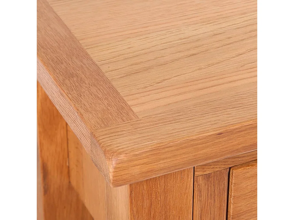 Table console avec 2 tiroirs 83x30x73 cm Bois de chêne massif