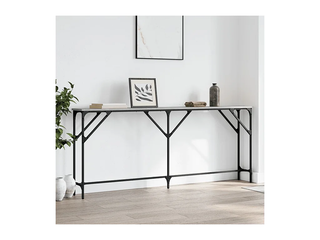 Table console sonoma gris 180x23x75 cm bois d'ingénierie