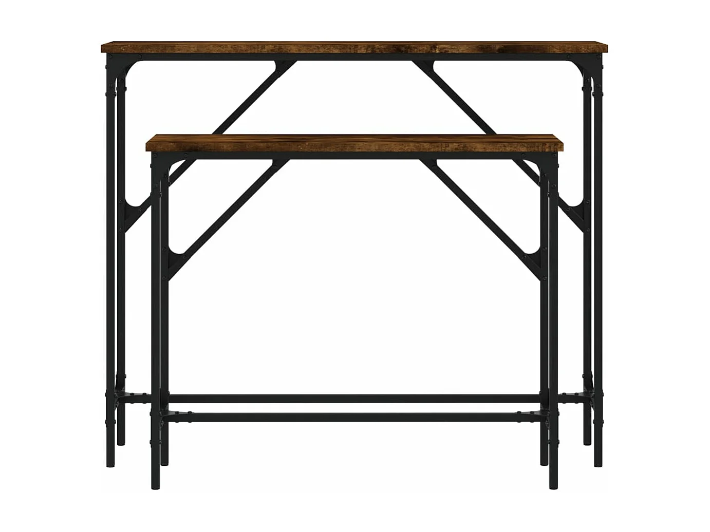 Tables console 2 pièces chêne fumé bois d'ingénierie