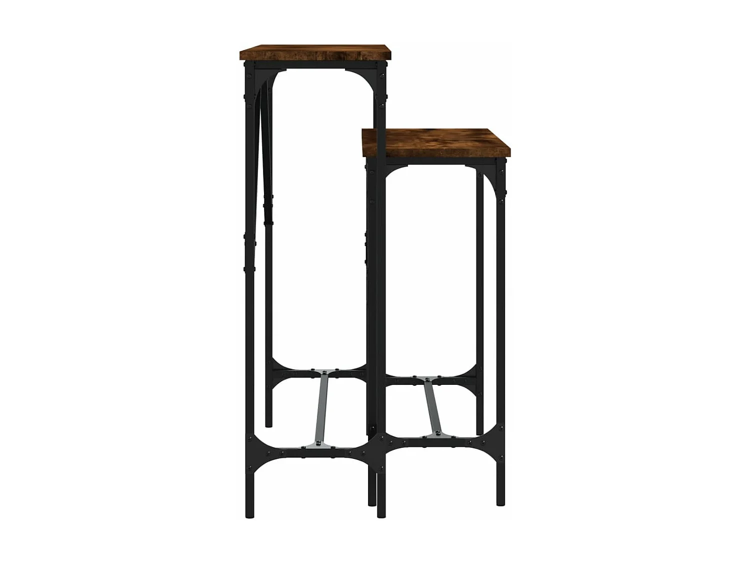 Tables console 2 pièces chêne fumé bois d'ingénierie