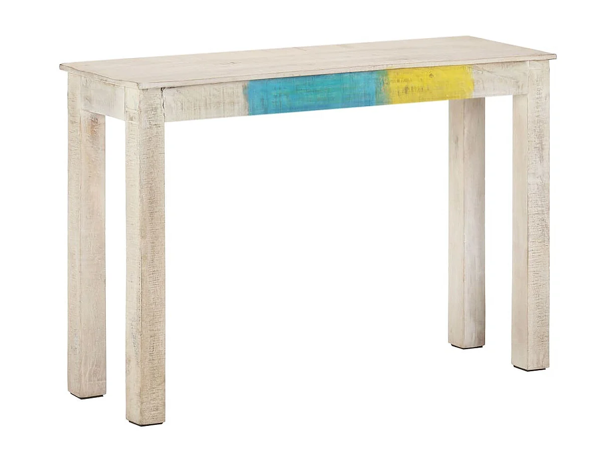 Table console Blanc 115x35x77 cm Bois de manguier brut