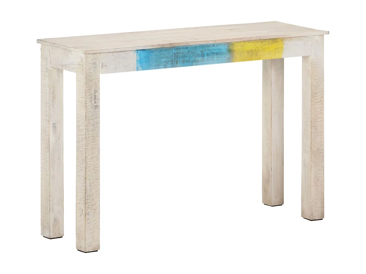 Table console Blanc 115x35x77 cm Bois de manguier brut