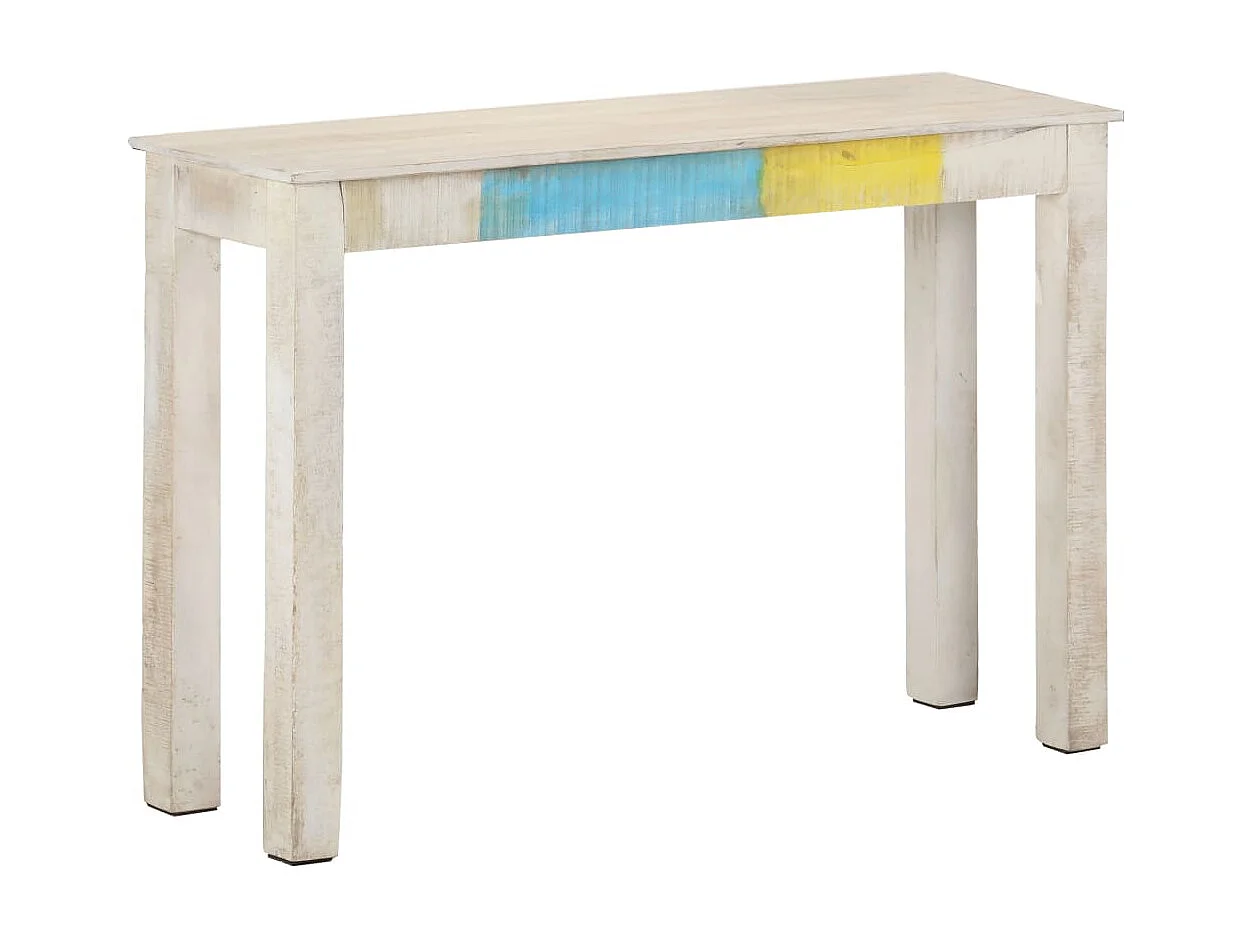 Table console Blanc 115x35x77 cm Bois de manguier brut