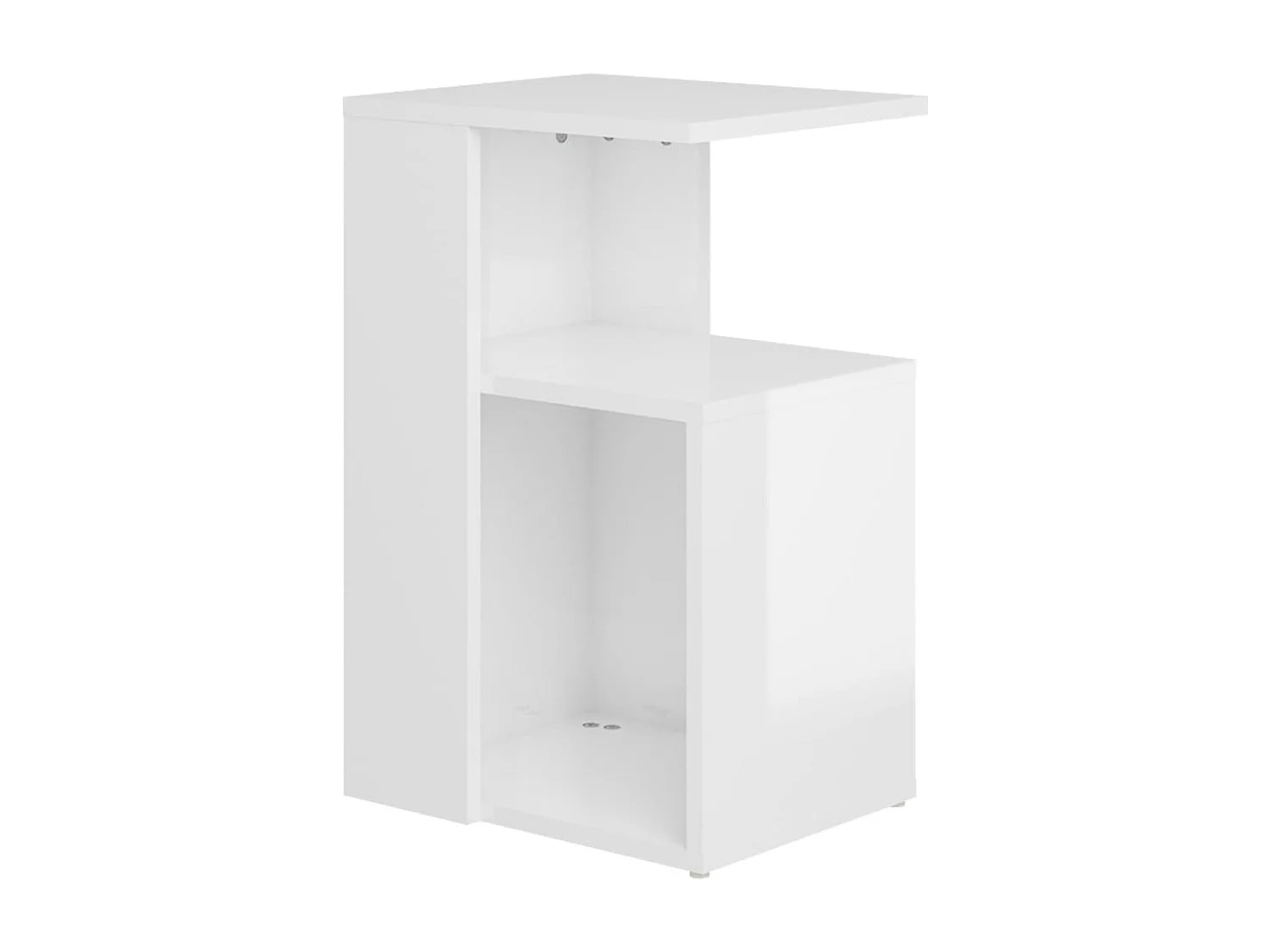 Table d'appoint Blanc brillant 36x30x56 cm Aggloméré