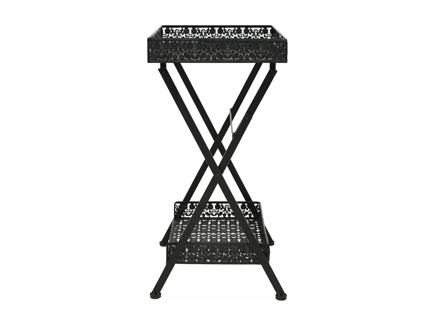 Table à thé pliante Style vintage Métal 58 x 35 x 72 cm Noir