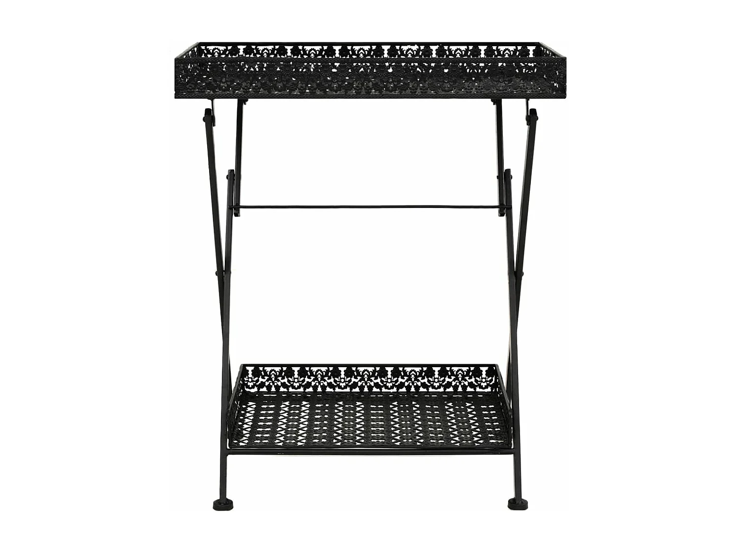 Mesa de centro plegable estilo vintage metal 58x35x72 cm negro