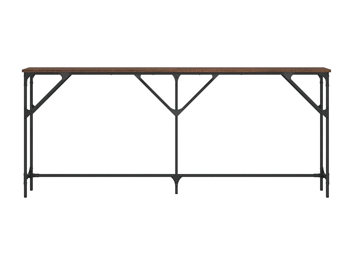 Mesa consola madera de ingeniería marrón roble 180x23x75 cm