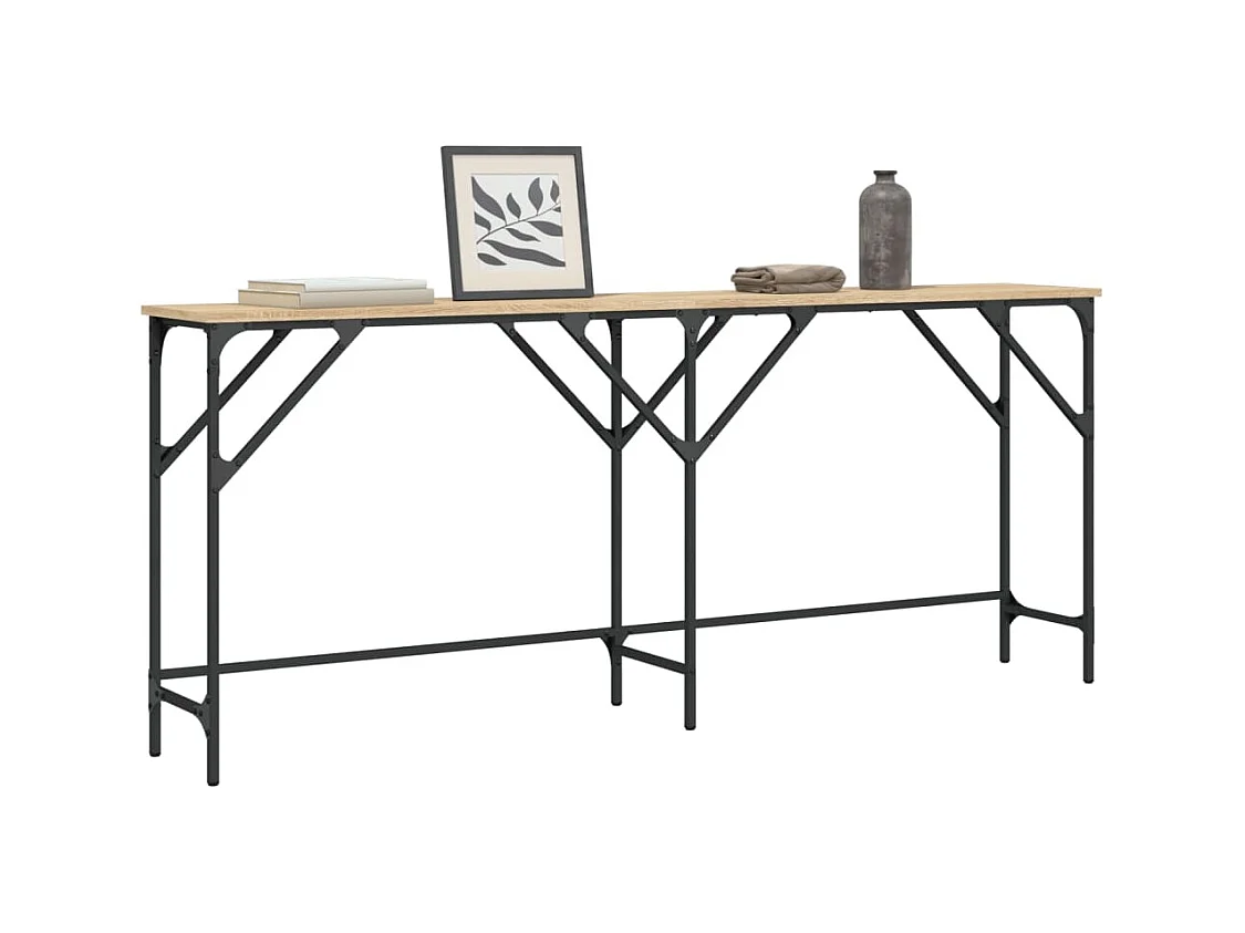 Mesa consola madera de ingeniería roble Sonoma 180x29x75 cm