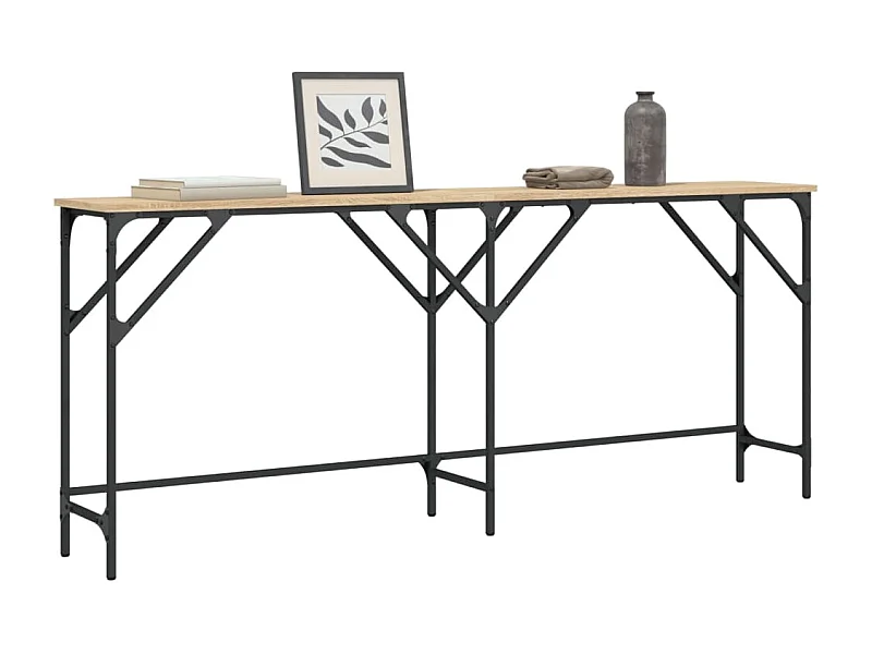 Table console chêne sonoma 180x29x75 cm bois d'ingénierie