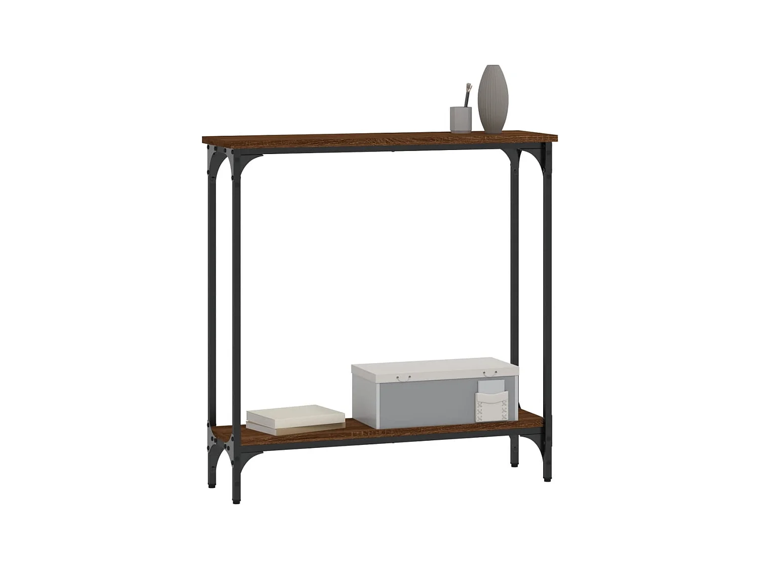 Table console chêne marron 75x22,5x75 cm bois d'ingénierie