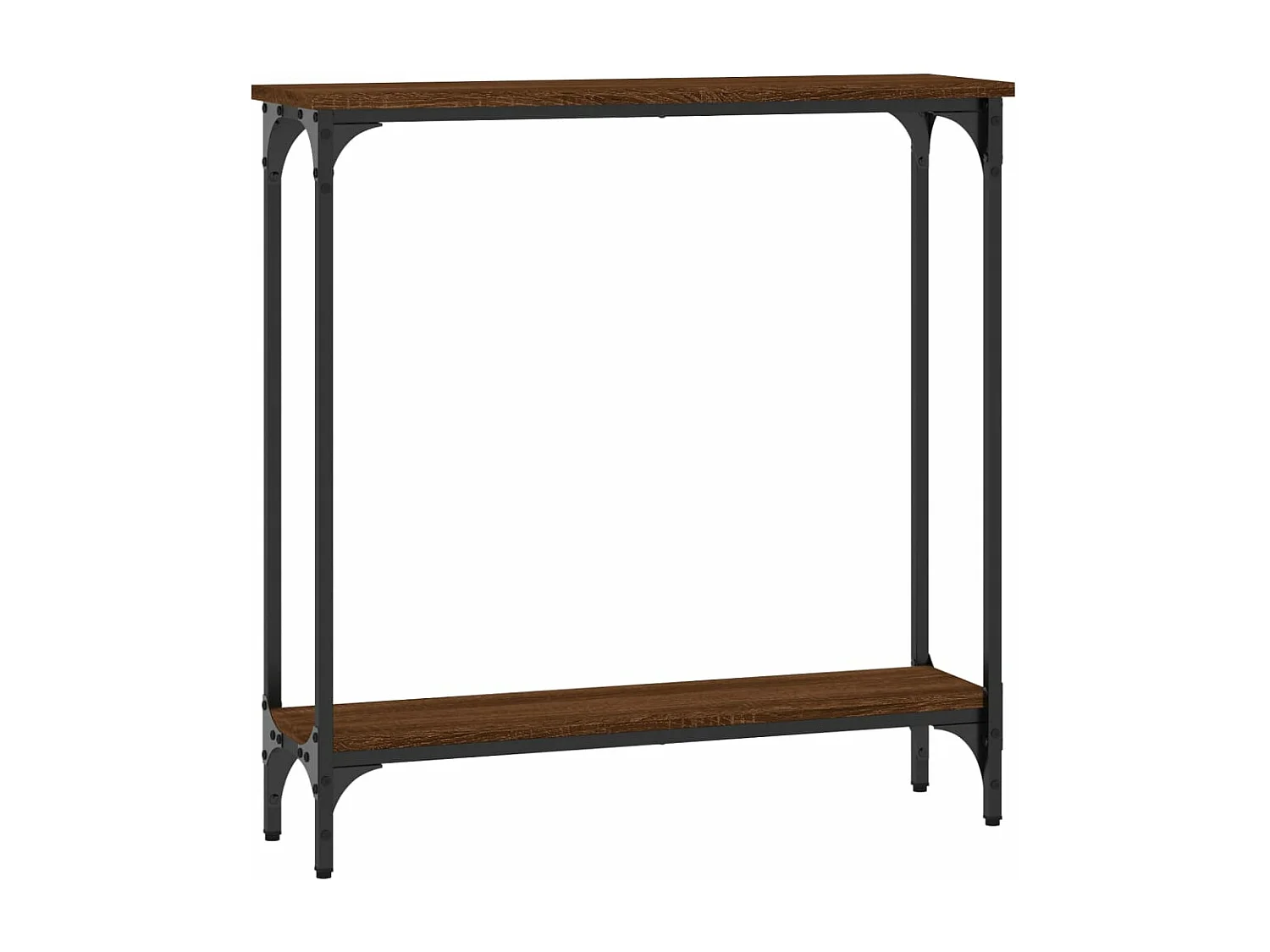 Mesa consola madera de ingeniería marrón roble 75x22,5x75 cm