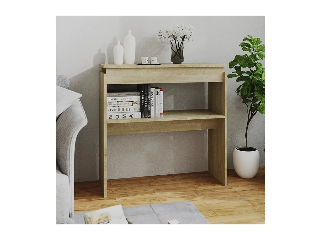 Table console Chêne sonoma 80x30x80 cm Aggloméré