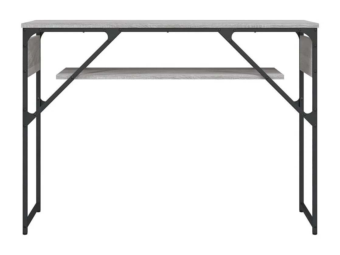 Wandtafel met schap 105x30x75 cm bewerkt hout grijs sonoma