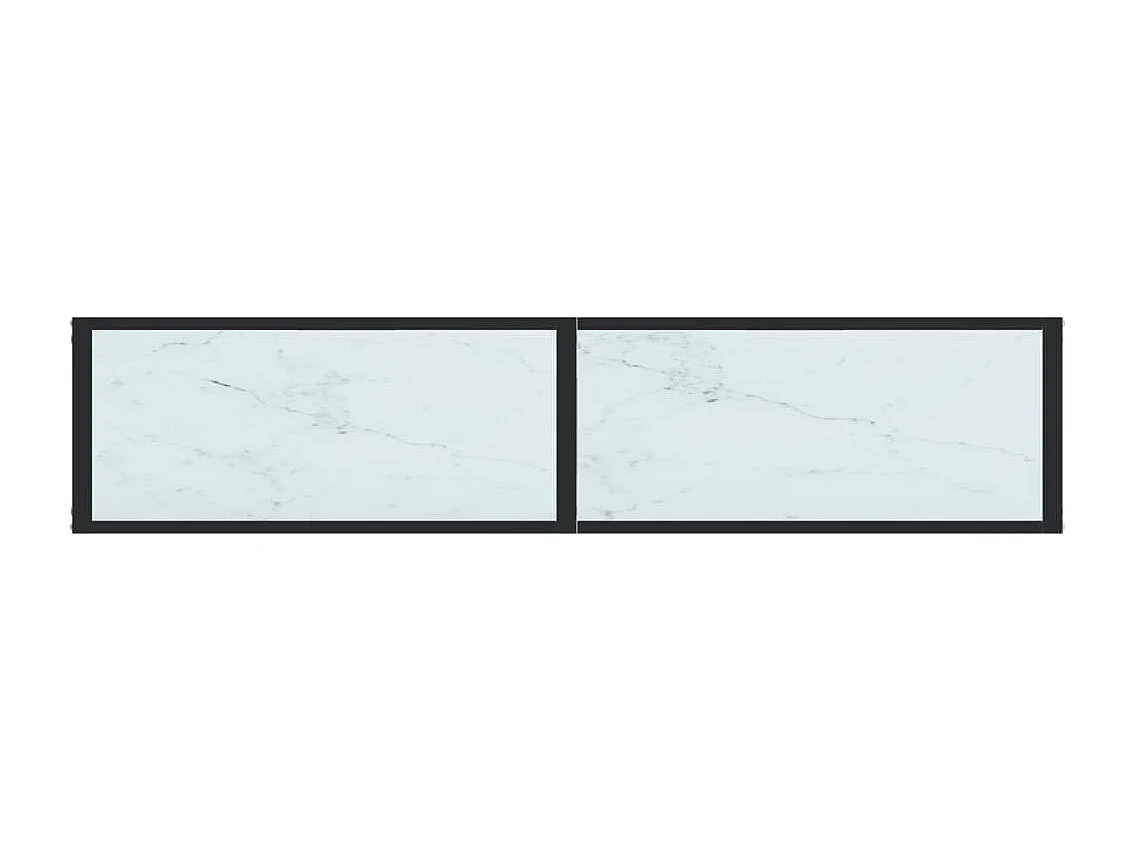 Table console Marbre blanc 160x35x75,5 cm Verre trempé