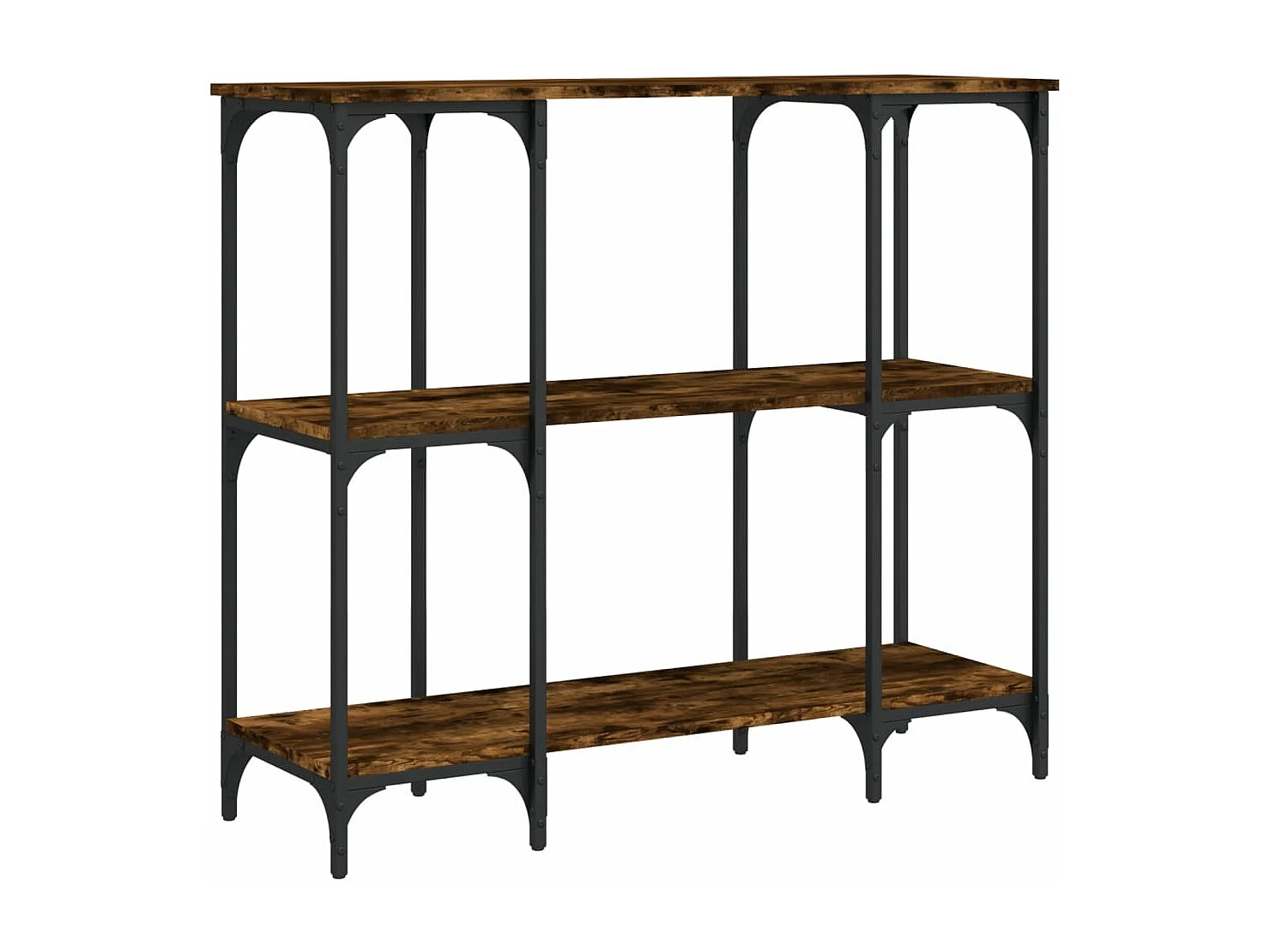 Table console chêne fumé 102x35x90 cm bois d'ingénierie