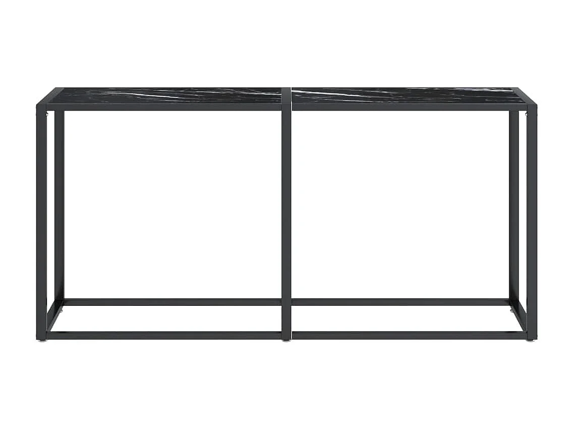 Table console Marbre noir 160x35x75,5 cm Verre trempé