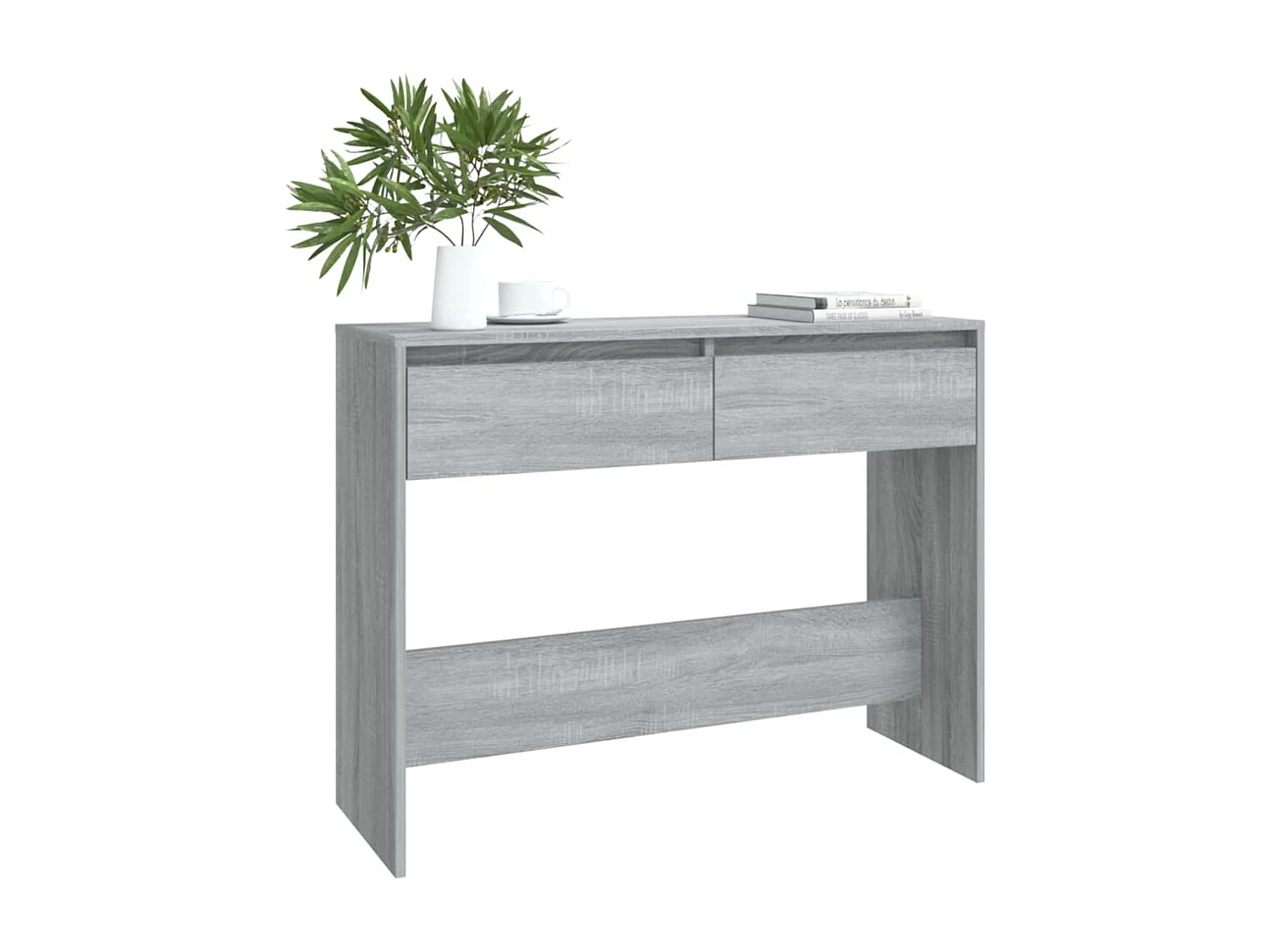 Mesa consola 100x35x76,5 aglomerado cor sonoma cinzento