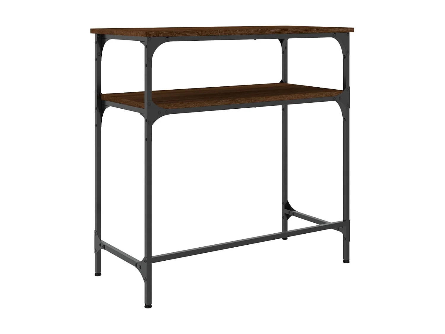 Mesa consola 75x35,5x75 cm derivados madeira carvalho castanho