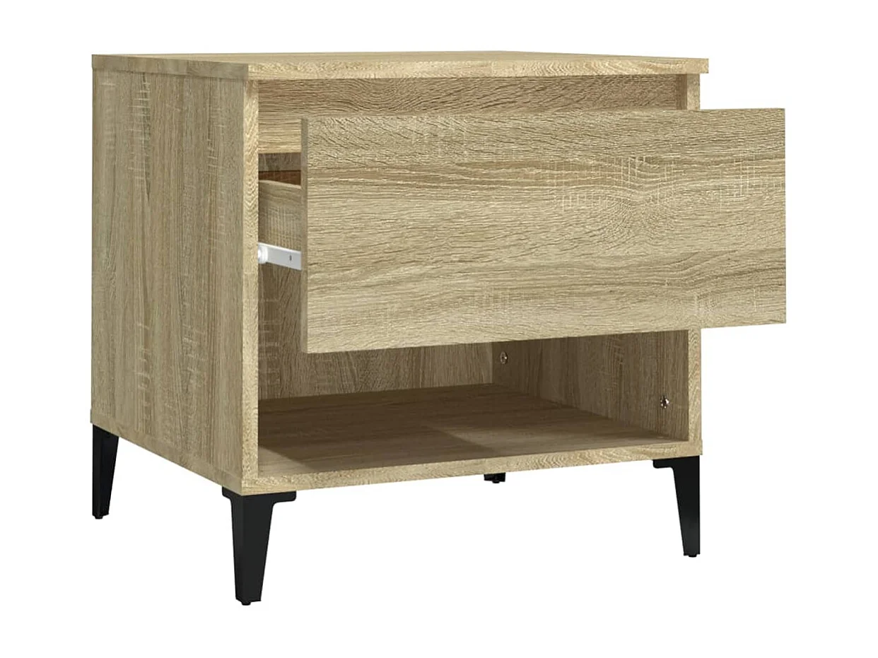 Bijzettafel 50x46x50 cm bewerkt hout sonoma eikenkleurig