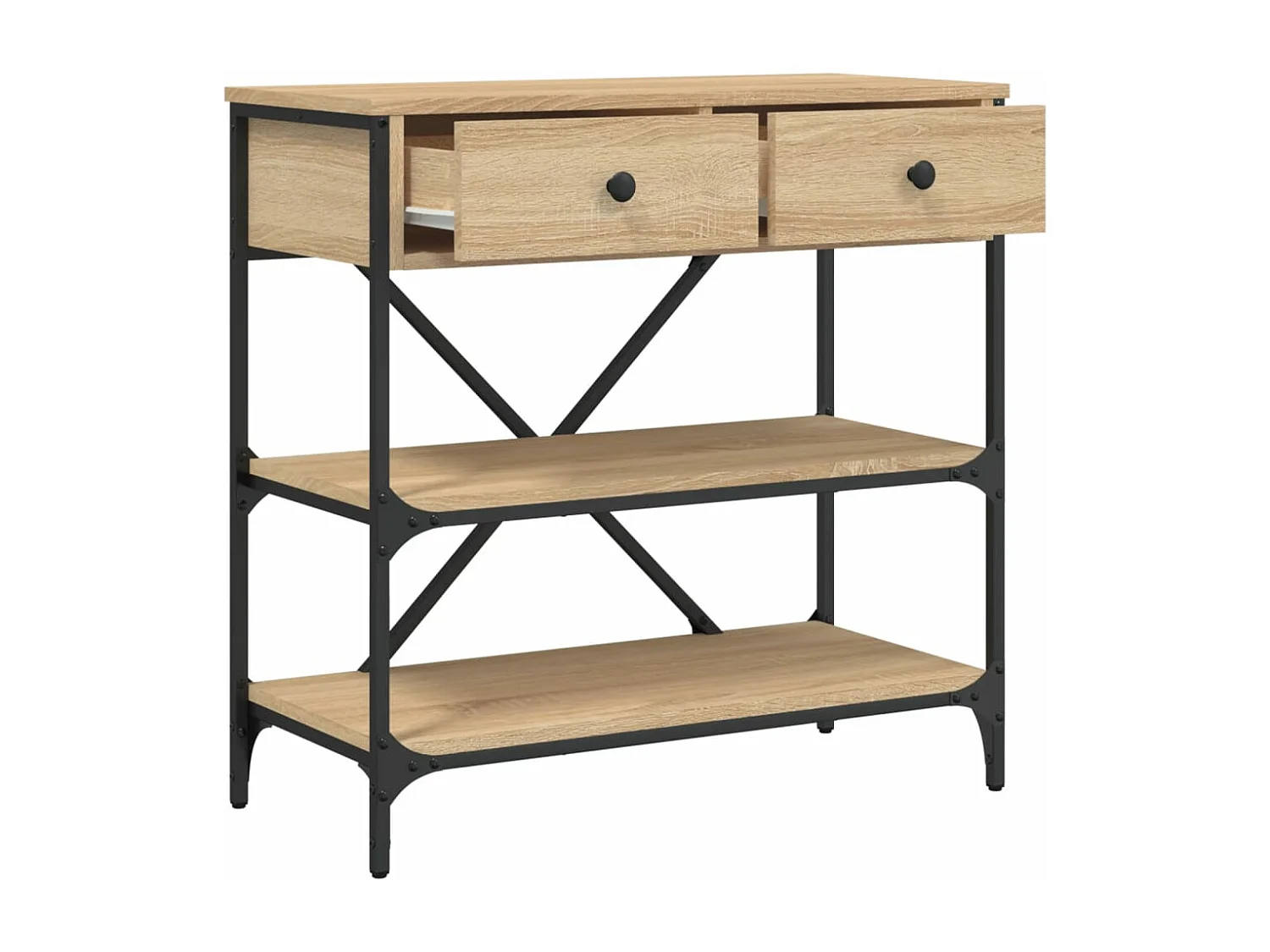 Table console chêne sonoma 75x34,5x75 cm bois d'ingénierie