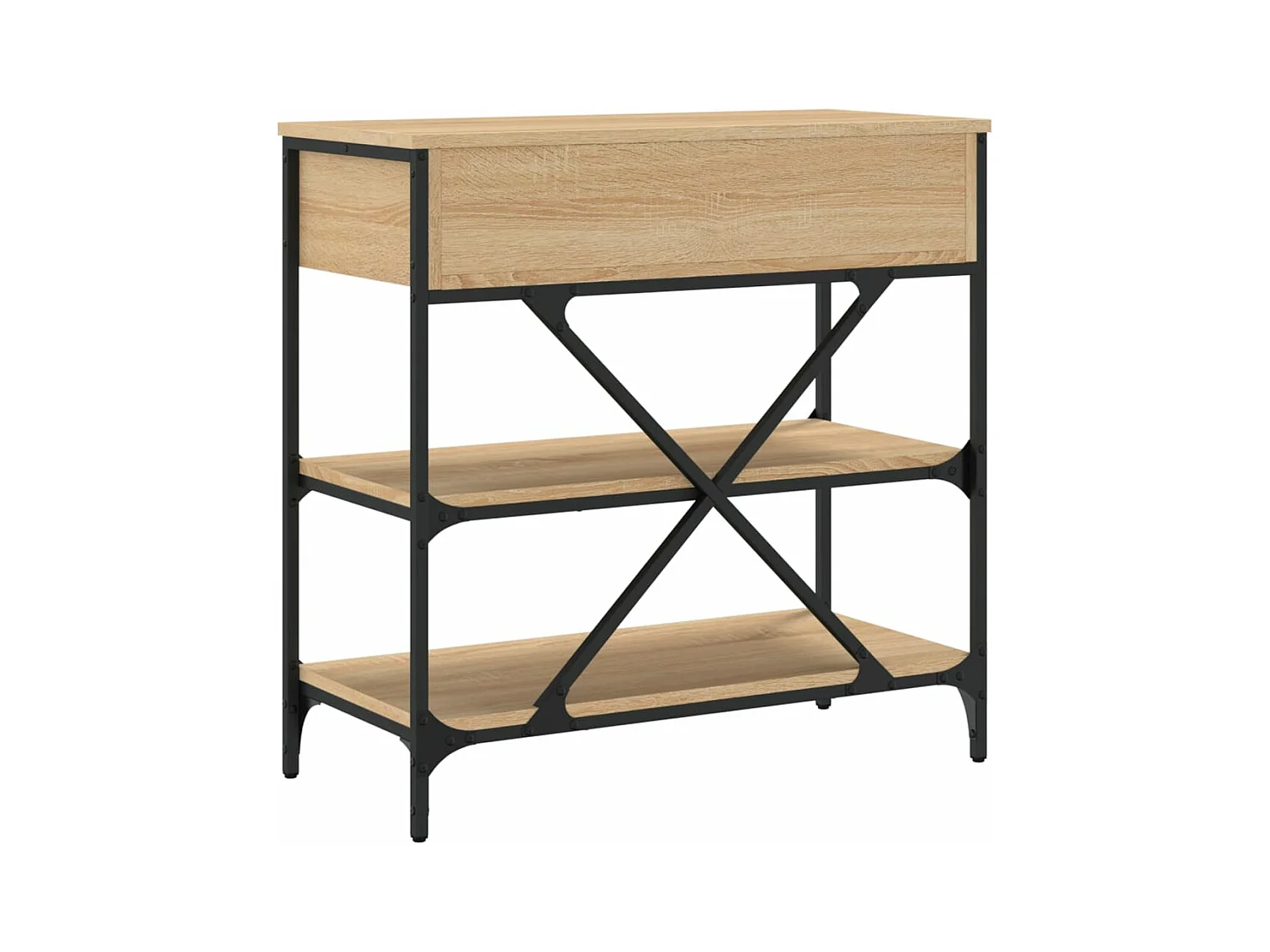 Table console chêne sonoma 75x34,5x75 cm bois d'ingénierie