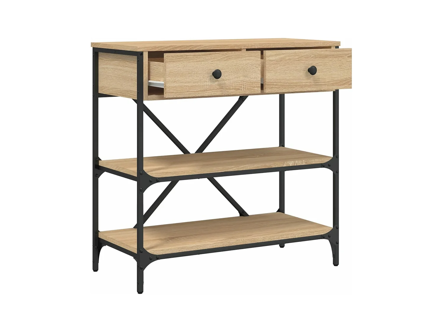 Table console chêne sonoma 75x34,5x75 cm bois d'ingénierie