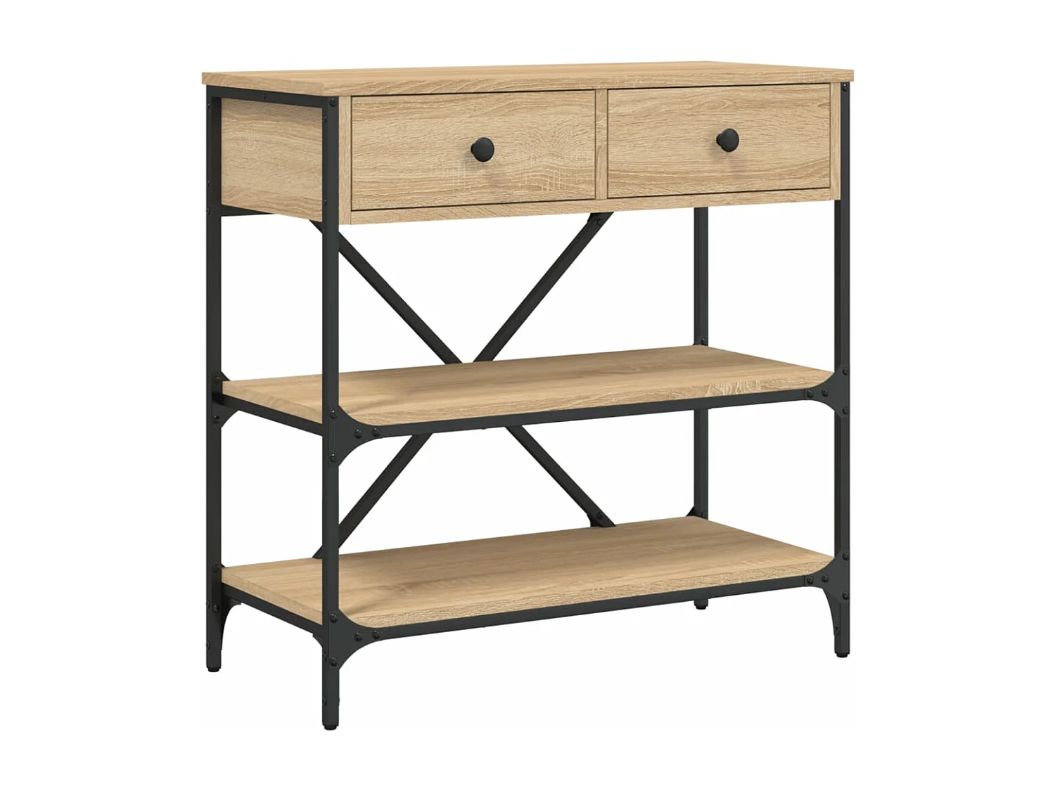 Mesa consola madera de ingeniería roble Sonoma 75x34,5x75 cm