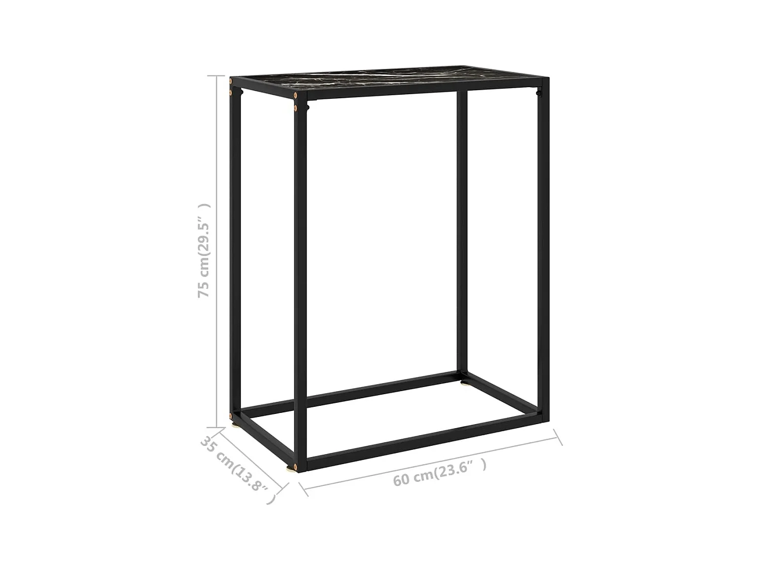 Table console Noir 60x35x75 cm Verre trempé